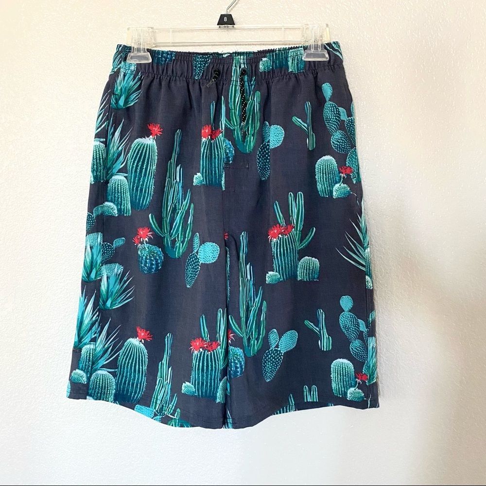 Men's First Wave Swim Trunks Cactus Print Size 18/20